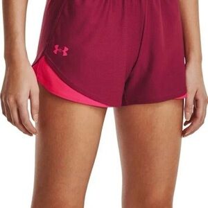 Under Armour Womens Play Up 3.0 Shorts Athletic Bottoms Red Pink Size XL Running